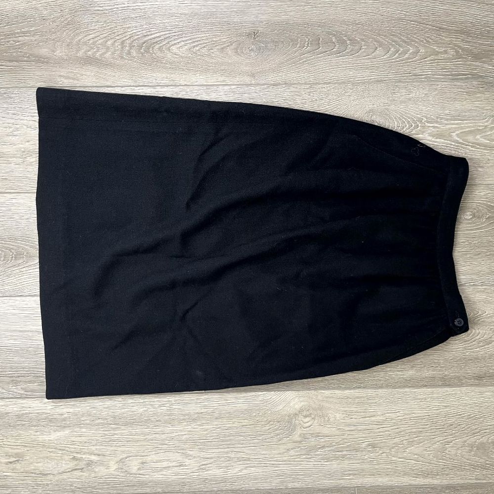 Christian Dior 100% Pure Wool Black Midi Skirt Size 6